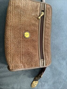 Bettina Brown Textured Wristlet Clutch
